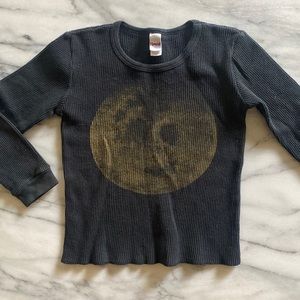 Thermal cotton shirt with gold moon print